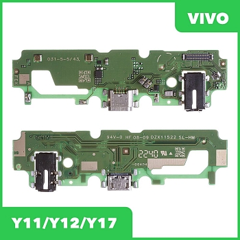 Разъем зарядки для телефона Vivo Y11, Y12, Y17 с разъемом гарнитуры и микрофоном