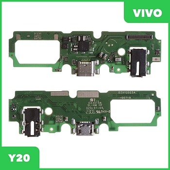 Разъем зарядки для телефона Vivo Y20 с разъемом гарнитуры и микрофоном