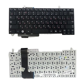 Клавиатура для ноутбука Samsung N210, N220 черная, без рамки, плоский Enter